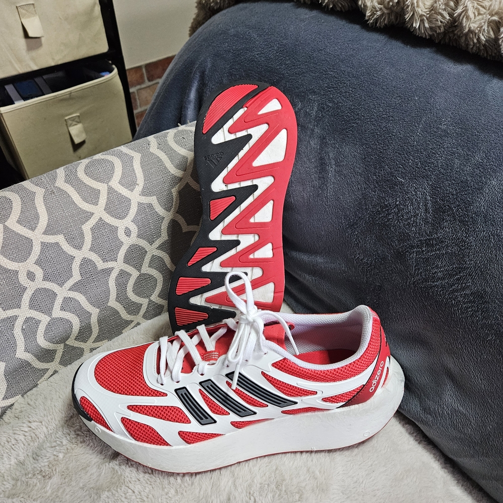 Red and White Athletic Running Shoes